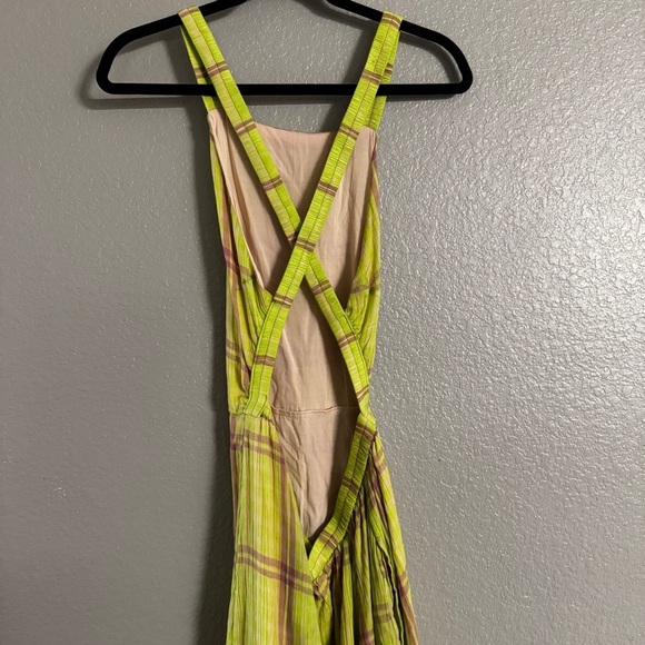 Free people the modern pinafore Plaid Midi Dress size L - Picture 5 of 11